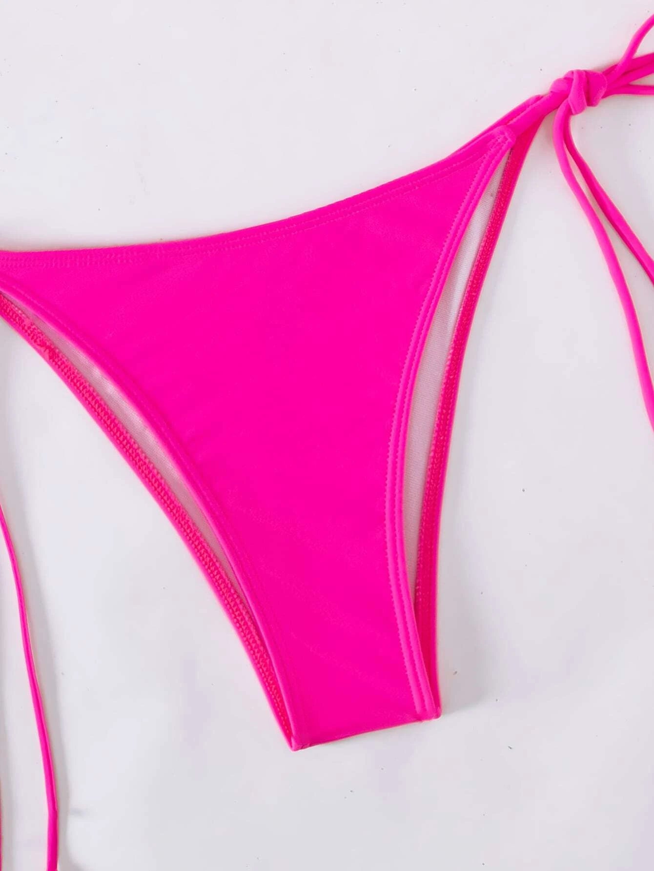 Swim Summer Beach 3Packs Solid Halter Triangle Bikini & Cover up Top