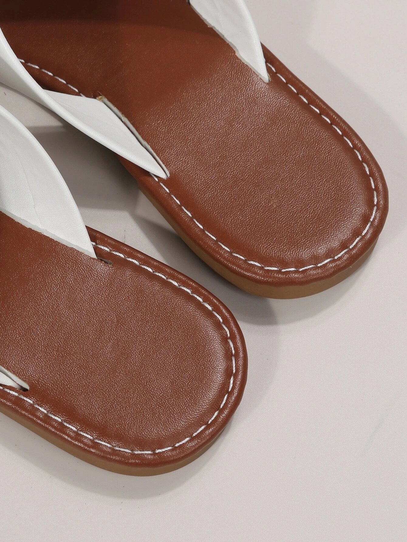 Elegant White Slide Sandals for Women, Minimalist Cross Strap Sandals