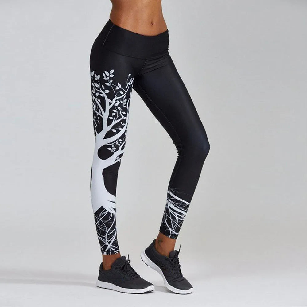 Women Yoga Sport Leggings Pants Workout Fitness Clothing Jogging Running Pants Gym Tights Stretch Print Sportswear Yoga Leggins