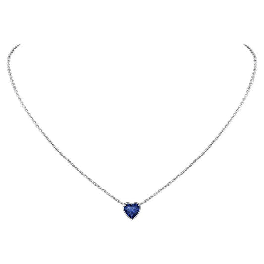 Women 925 Sterling Silver Birthstone Love Heart Necklace, Birthday Valentines Gift