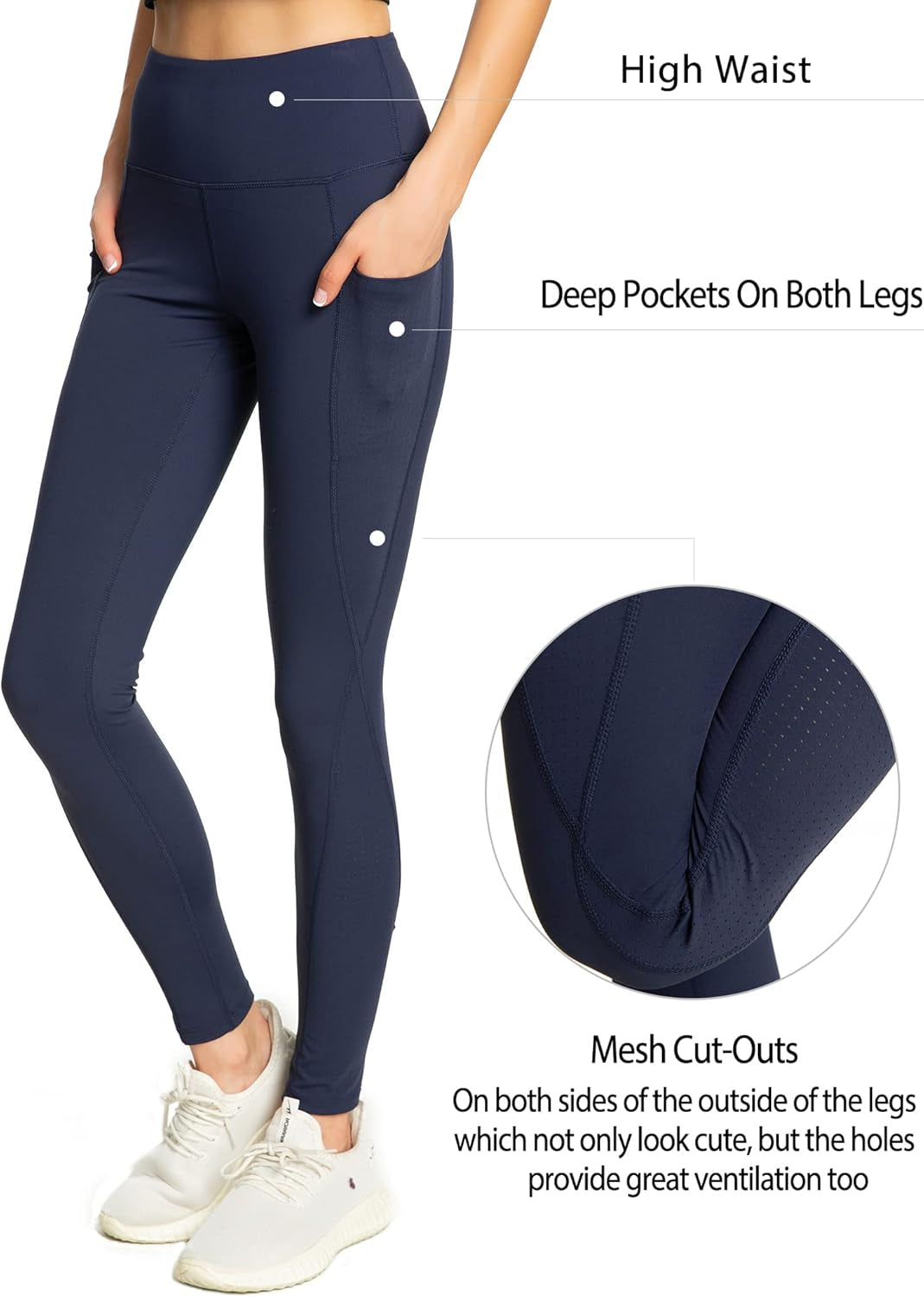 Yoga Pants for Women with Pockets High Waisted Leggings Workout Sports Running Athletic Pants