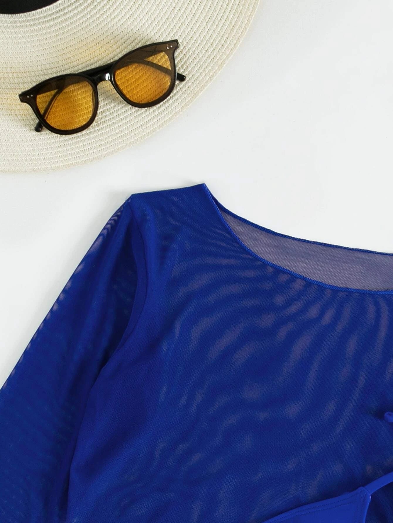 Swim Summer Beach 3Packs Solid Halter Triangle Bikini & Cover up Top